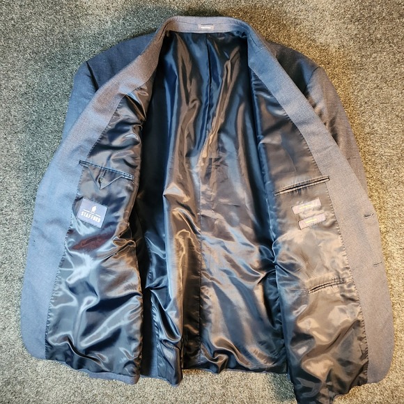 Stafford Big and Tall Travel Blue Wool Blend Blazer Mens 56BR Sports Coat Preppy - Picture 7 of 16